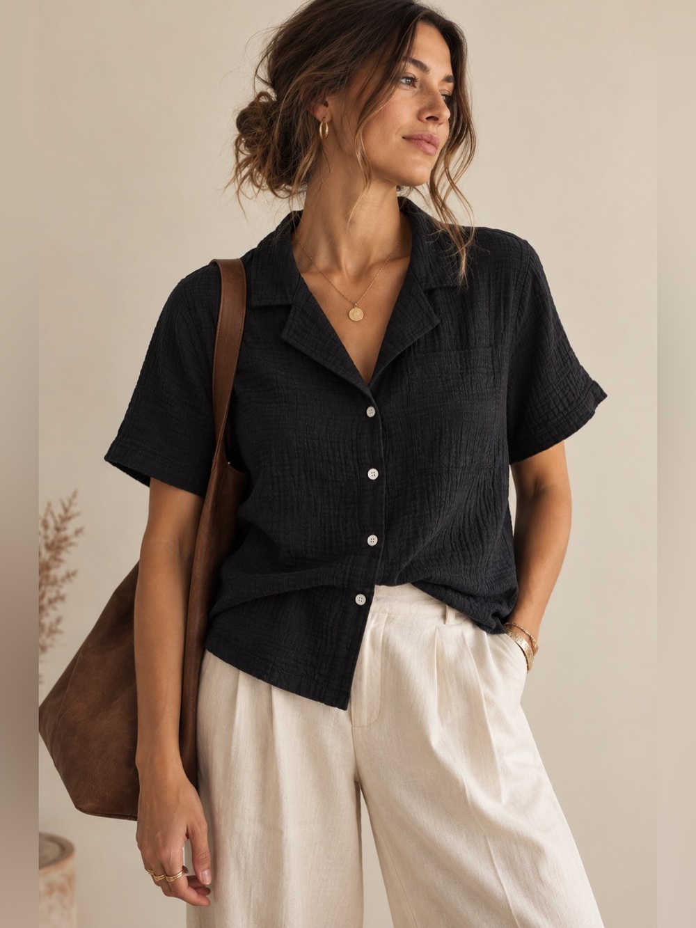 Quince 100% Organic Cotton Button Up Shirt - Size XL